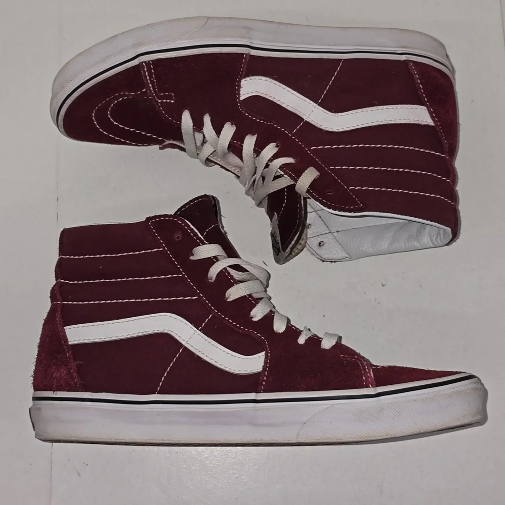 Vans SK8-Hi Sneakers Color Burgundy Canvas Suede Mens Size 9 Womens Size 10.5 - Picture 11 of 15